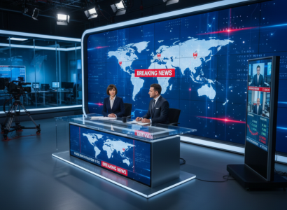 Broadcast studio LED screen